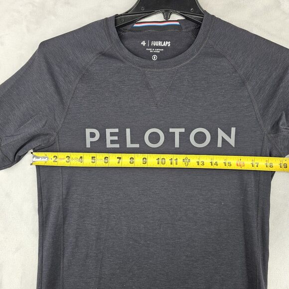 Four Laps Peloton Mens Small Black Polyester Wicking Shirt Black - Picture 4 of 6
